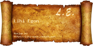 Lihi Egon névjegykártya